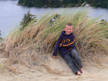 Kyle in dune grass